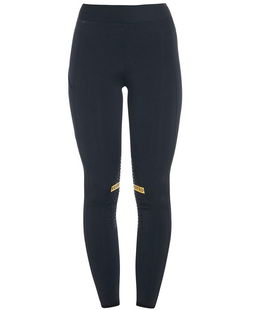 PROMOZIONE Leggings da equitazione per donna in tessuto tecnico elasticizzato modello Kao NERO/GIALLO S