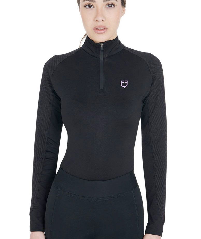 Maglia donna in tessuto tecnico ideale per le mezze stagioni modello Base layer con zip - foto 4