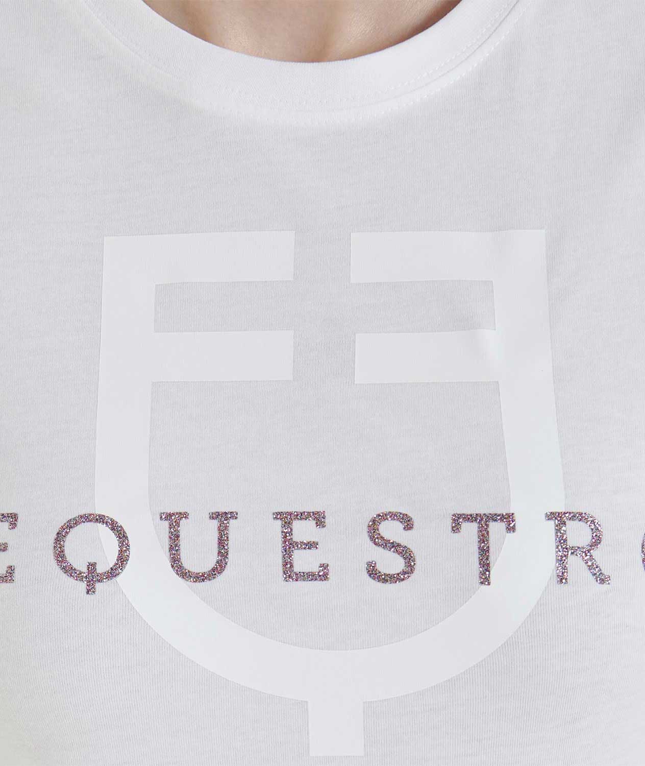 T-shirt da equitazione per donna a maniche corte con scritta Equestro glitterata - foto 6
