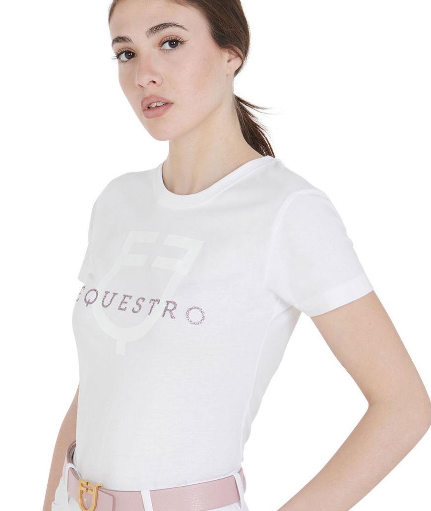 T-shirt da equitazione per donna a maniche corte con scritta Equestro glitterata - foto 9