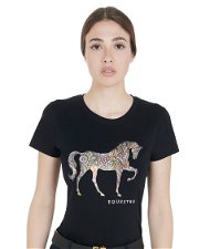 T-shirt Equestro equitazione da donna a maniche corte in cotone modello Cavallo