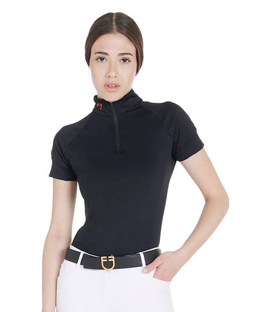 Maglietta base per donna layer slim fit a mezza manica con chiusura frontale a zip - foto 13