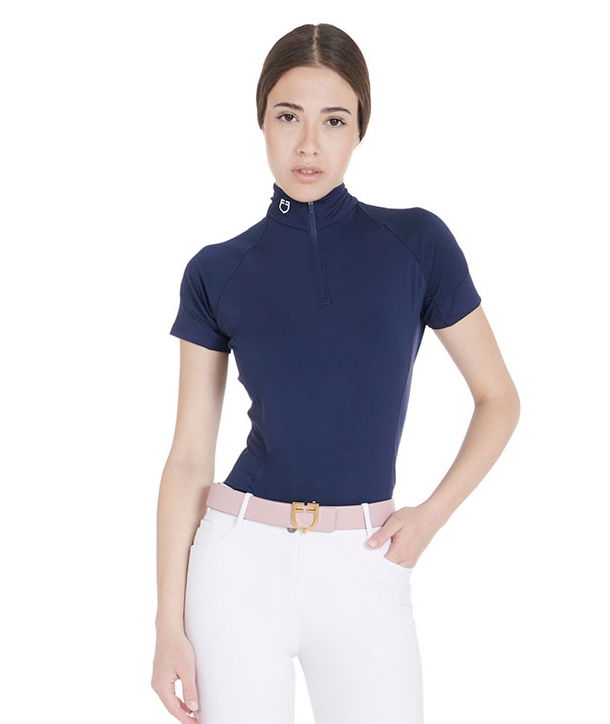 Maglietta base per donna layer slim fit a mezza manica con chiusura frontale a zip - foto 17