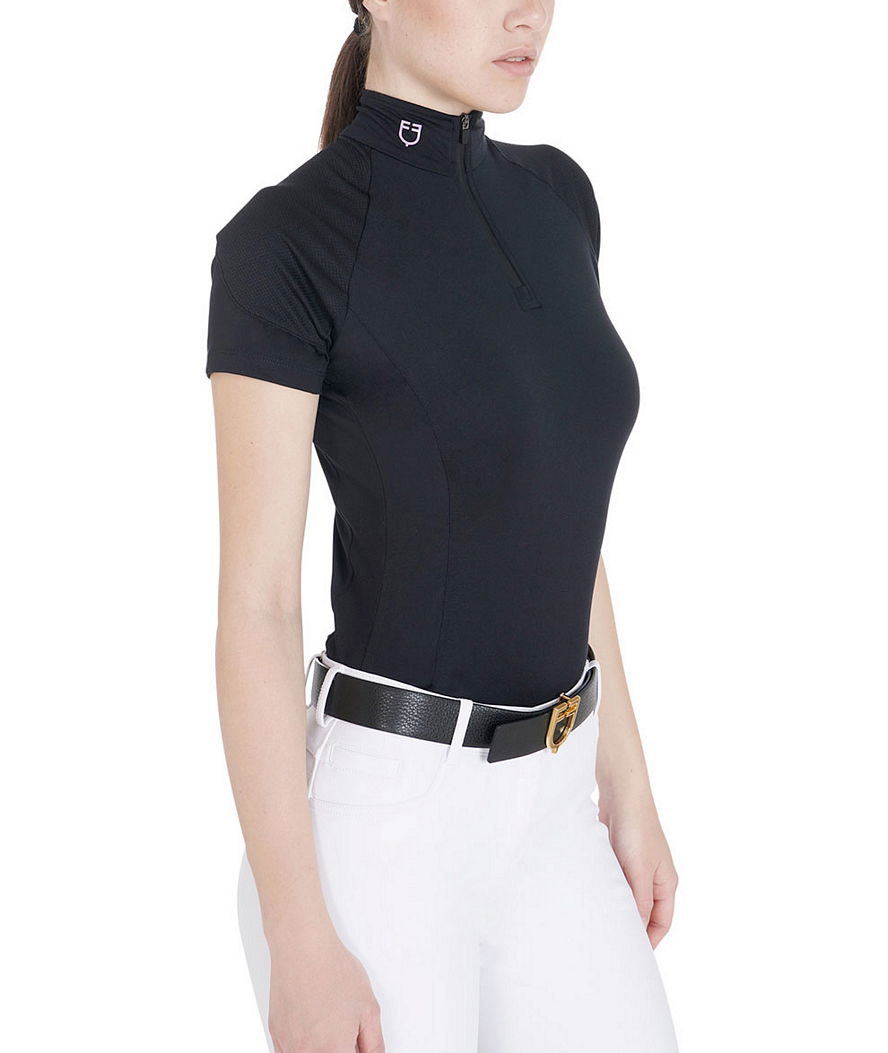 Maglietta base per donna layer slim fit a mezza manica con chiusura frontale a zip - foto 27