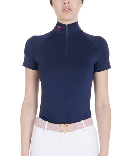 Maglietta base per donna layer slim fit a mezza manica con chiusura frontale a zip - foto 5