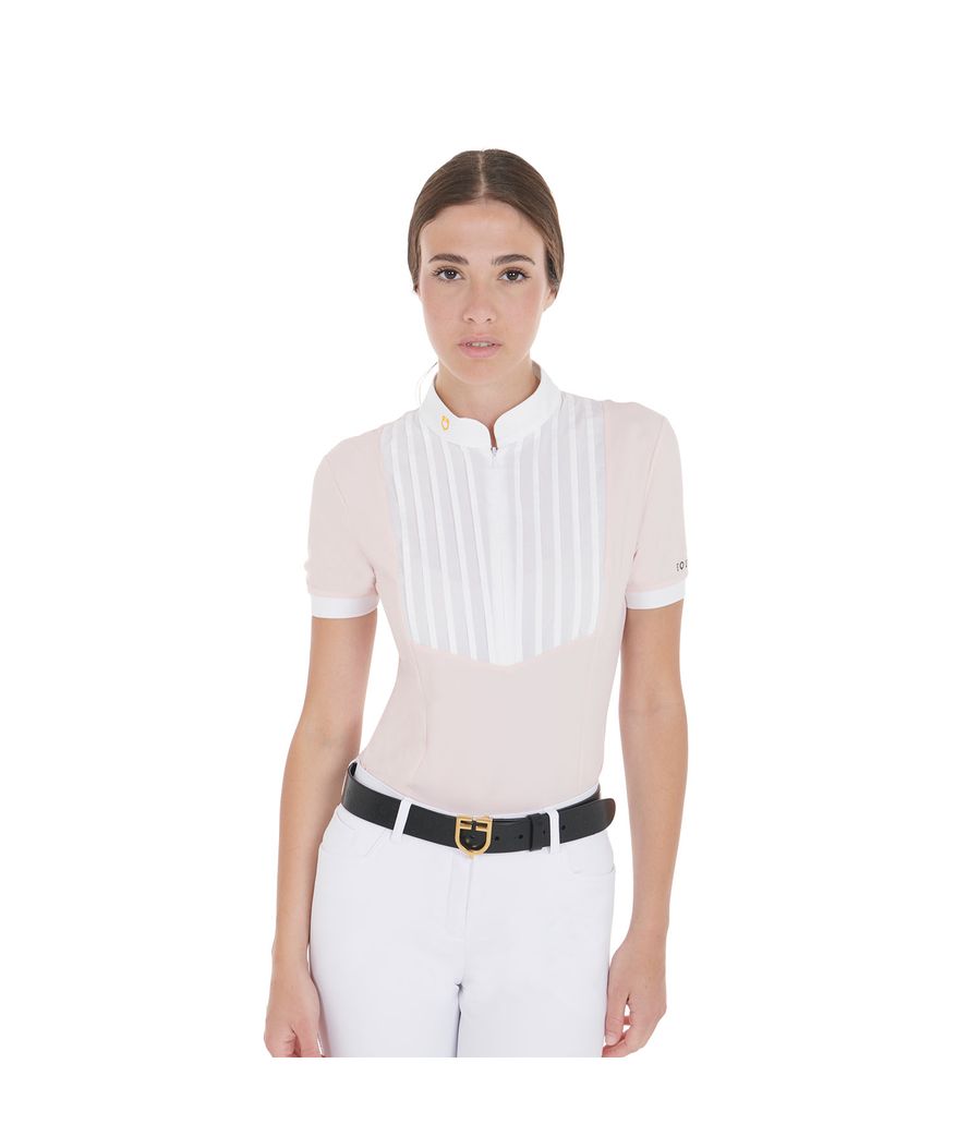 Polo equitazione donna slim fit in cotone plissettato con chiusura frontale a zip - foto 13