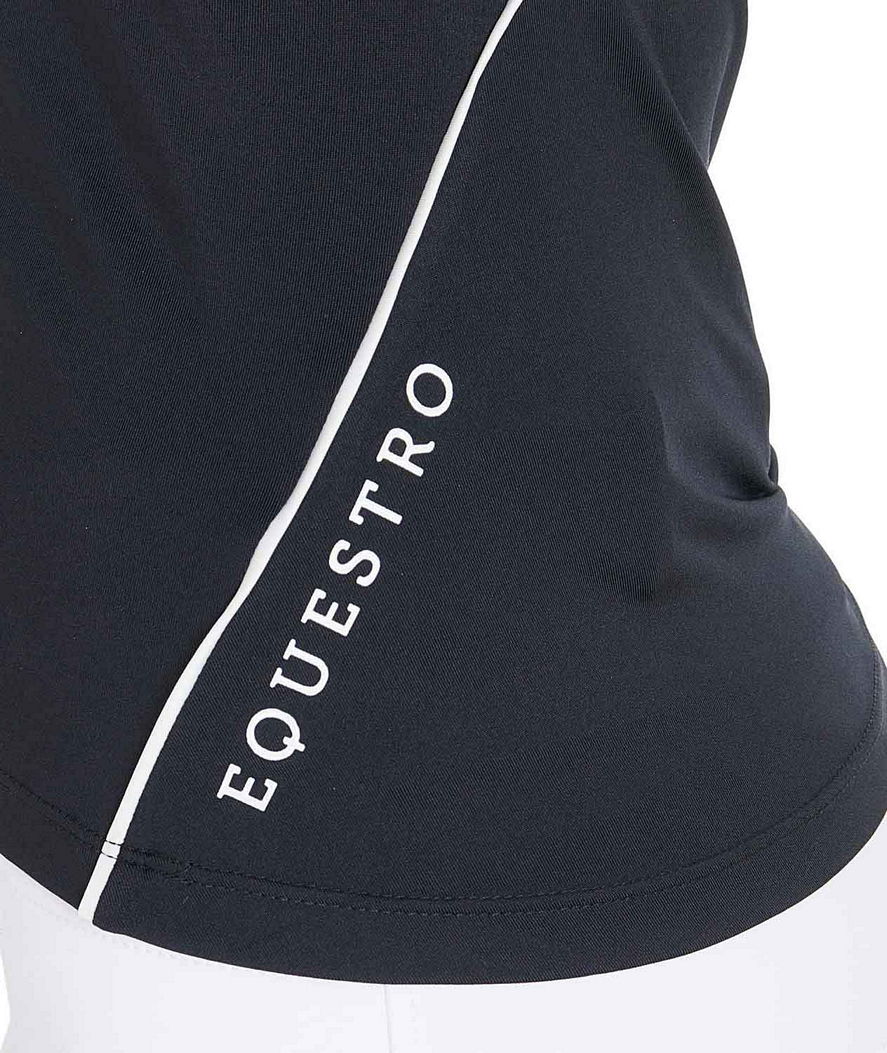 Polo da equitazione per donna slim fit in tessuto tecnico con zip frontale - foto 13