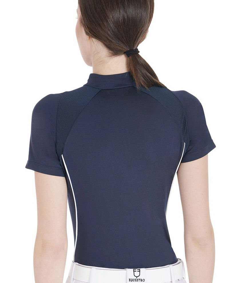 Polo da equitazione per donna slim fit in tessuto tecnico con zip frontale - foto 29