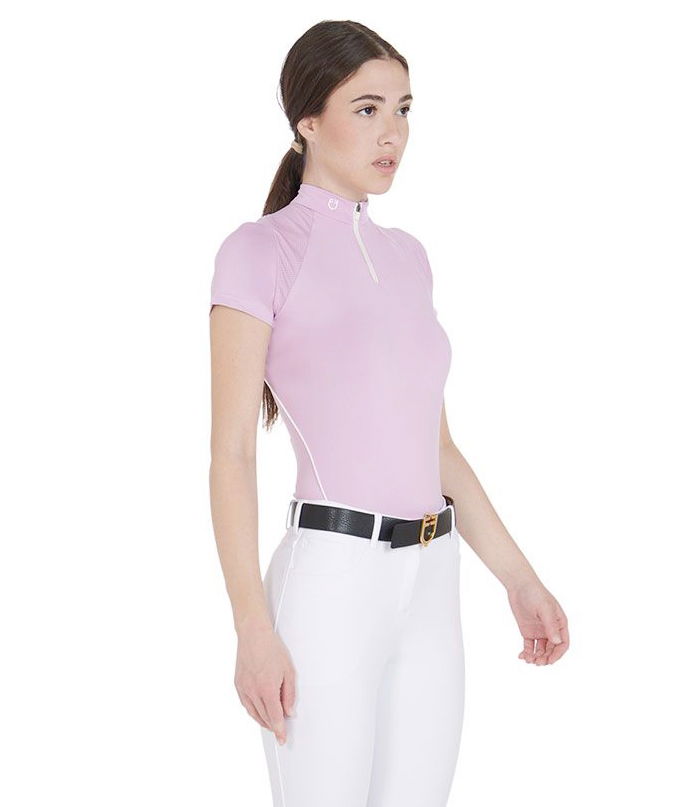 Polo da equitazione per donna slim fit in tessuto tecnico con zip frontale - foto 7