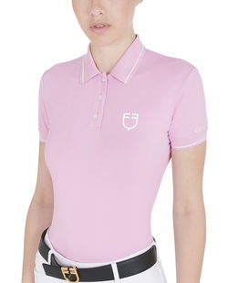 Polo slim fit in tessuto traspirante per donna