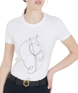 T-shirt Equestro equitazione da donna a maniche corte in cotone con stampa