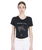 T-shirt per donna a maniche corte in cotone con stampa e strass - foto 3