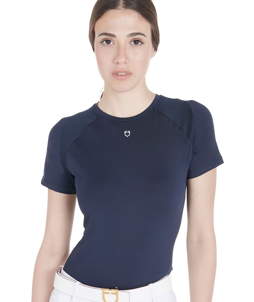 T-shirt tecnica da donna per allenamento slim fit in tessuto tecnico traspirante