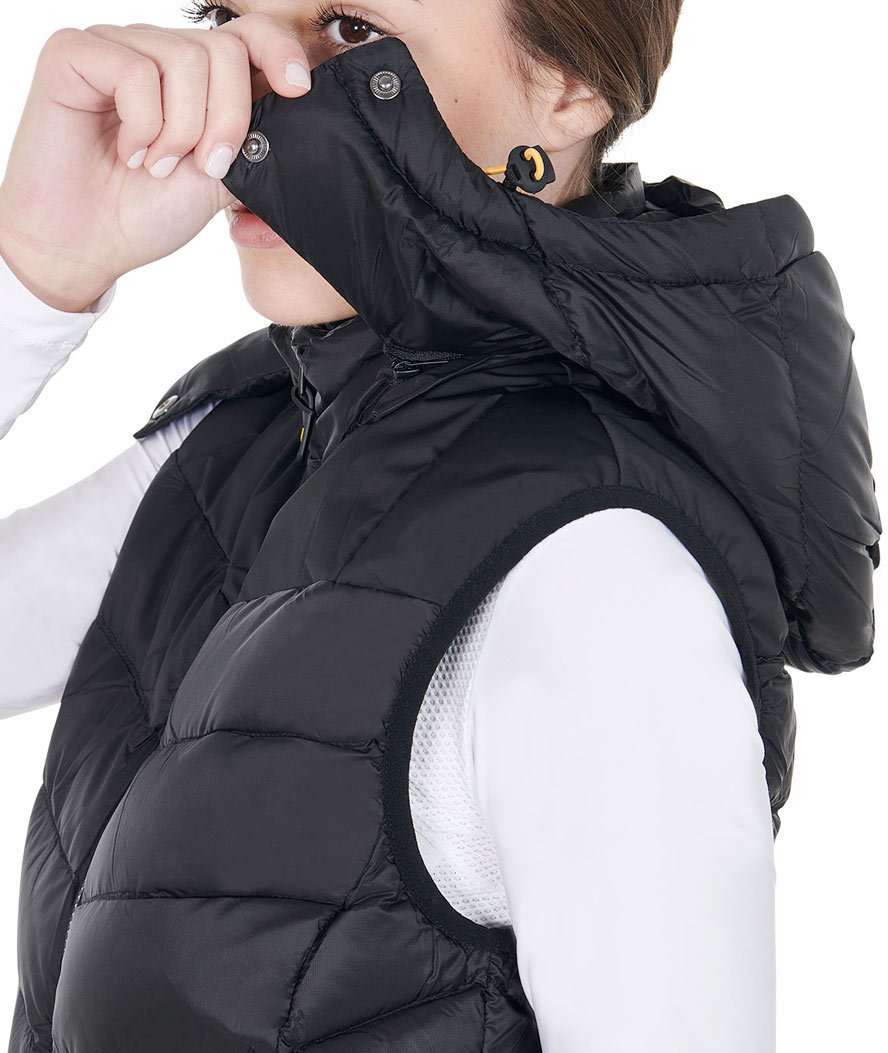 Piumino smanicato imbottito con cappuccio rimovibile per donna - foto 2