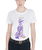 T-shirt da equitazione per donna in cotone slim fit con stampa cavaliere
