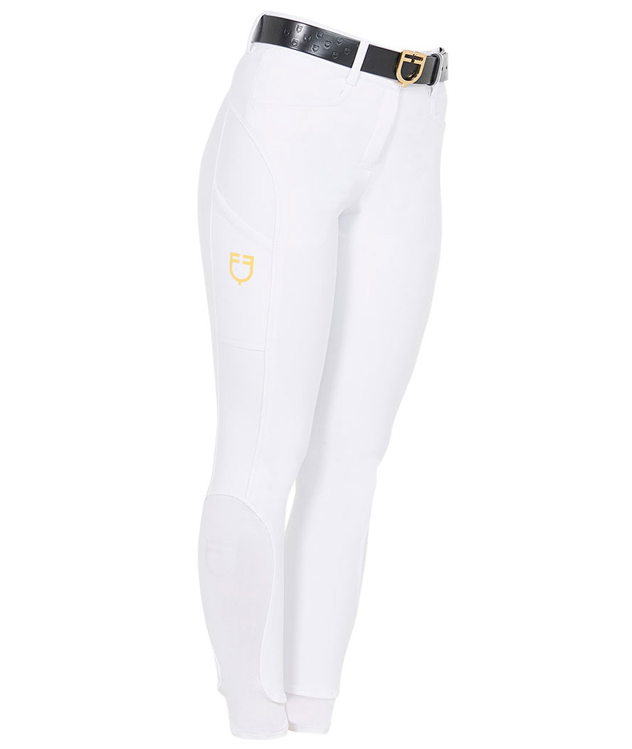 Pantaloni donna slim fit in tessuto tecnico con grip sul ginocchio e caviglia lycra - foto 14