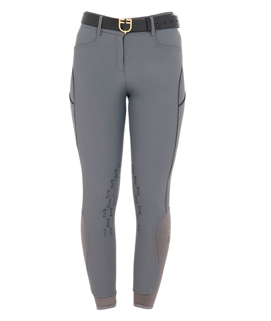 Pantaloni donna slim fit in tessuto tecnico con grip sul ginocchio e caviglia lycra - foto 7