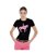 T-shirt da equitazione per donna in cotone slim fit con disegno dressage colorato