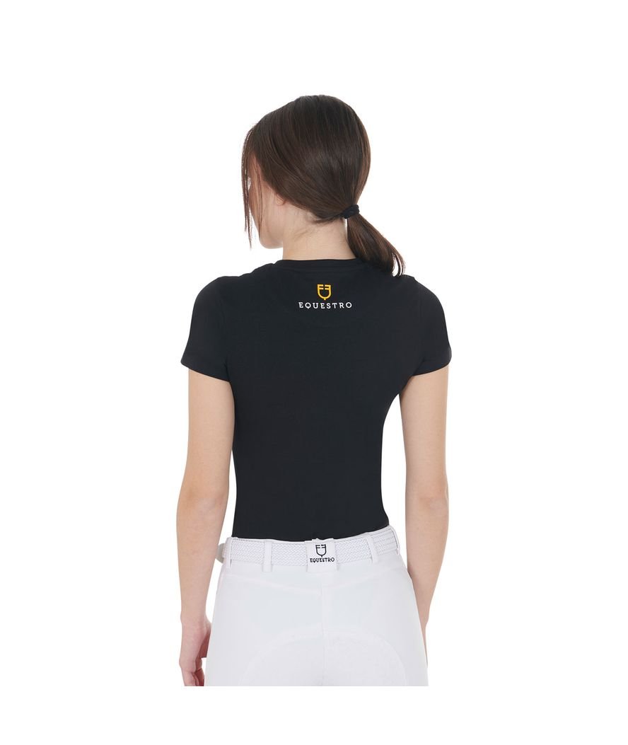 T-shirt da equitazione per donna in cotone slim fit con stampa raggio di luna - foto 2