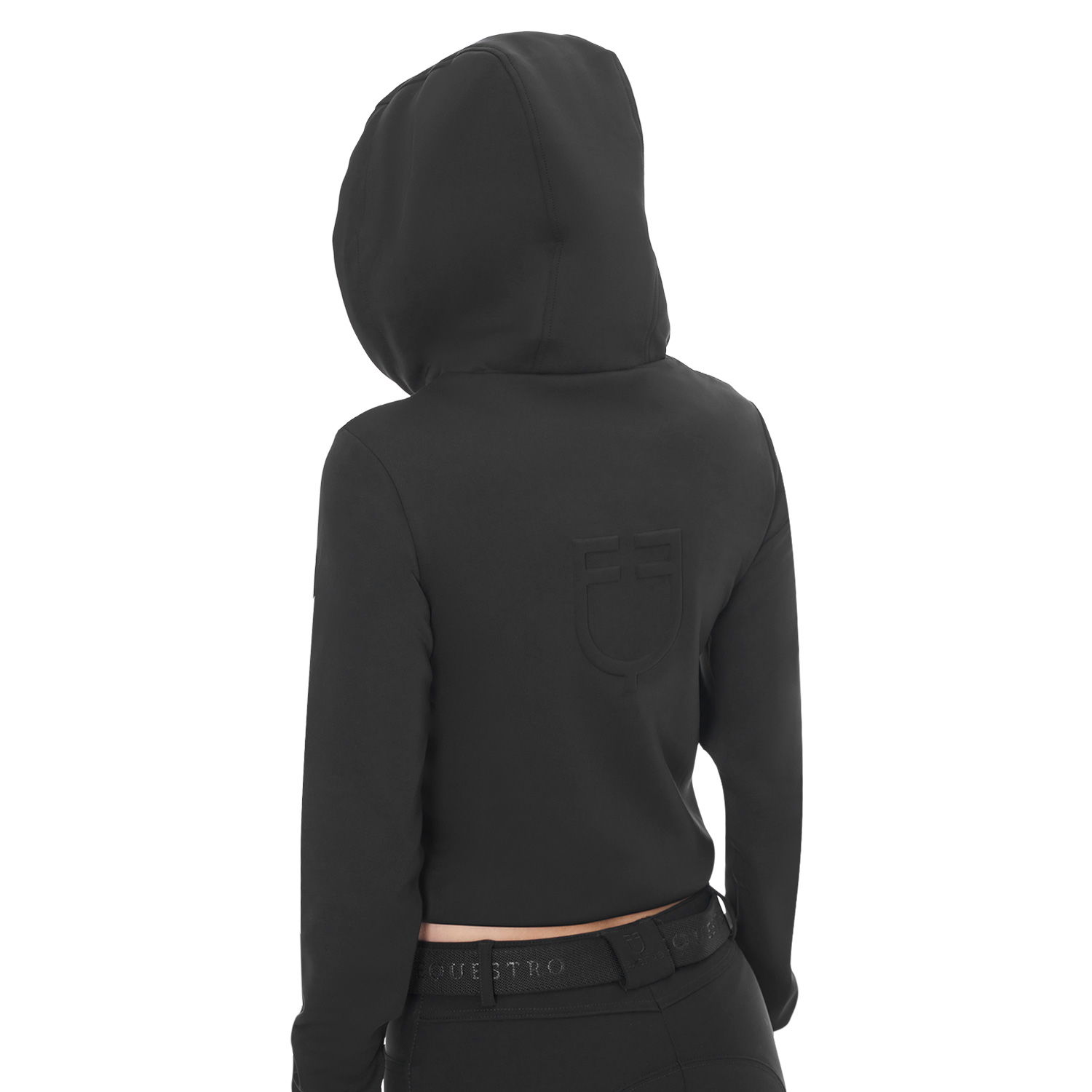 Felpa donna cropped full zip in morbido cotone traspirante - foto 2