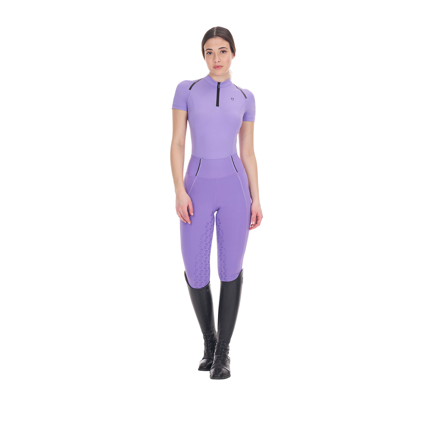 Polo allenamento donna slim fit a body in tessuto tecnico con zip  - foto 6