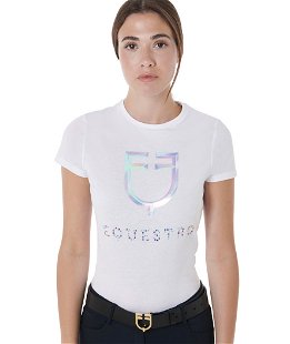 T-shirt per donna in morbido cotone stretch slim fit Scuderia Equestro