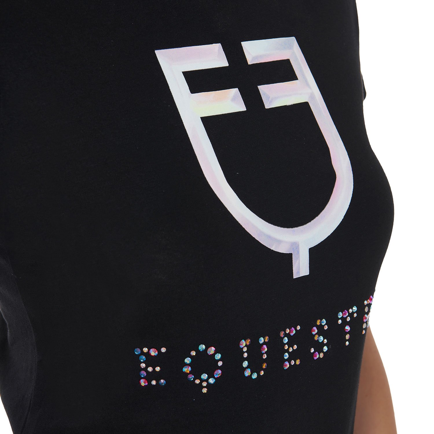 T-Shirt donna slim fit in cotone con stampa Logo multicolore - foto 3