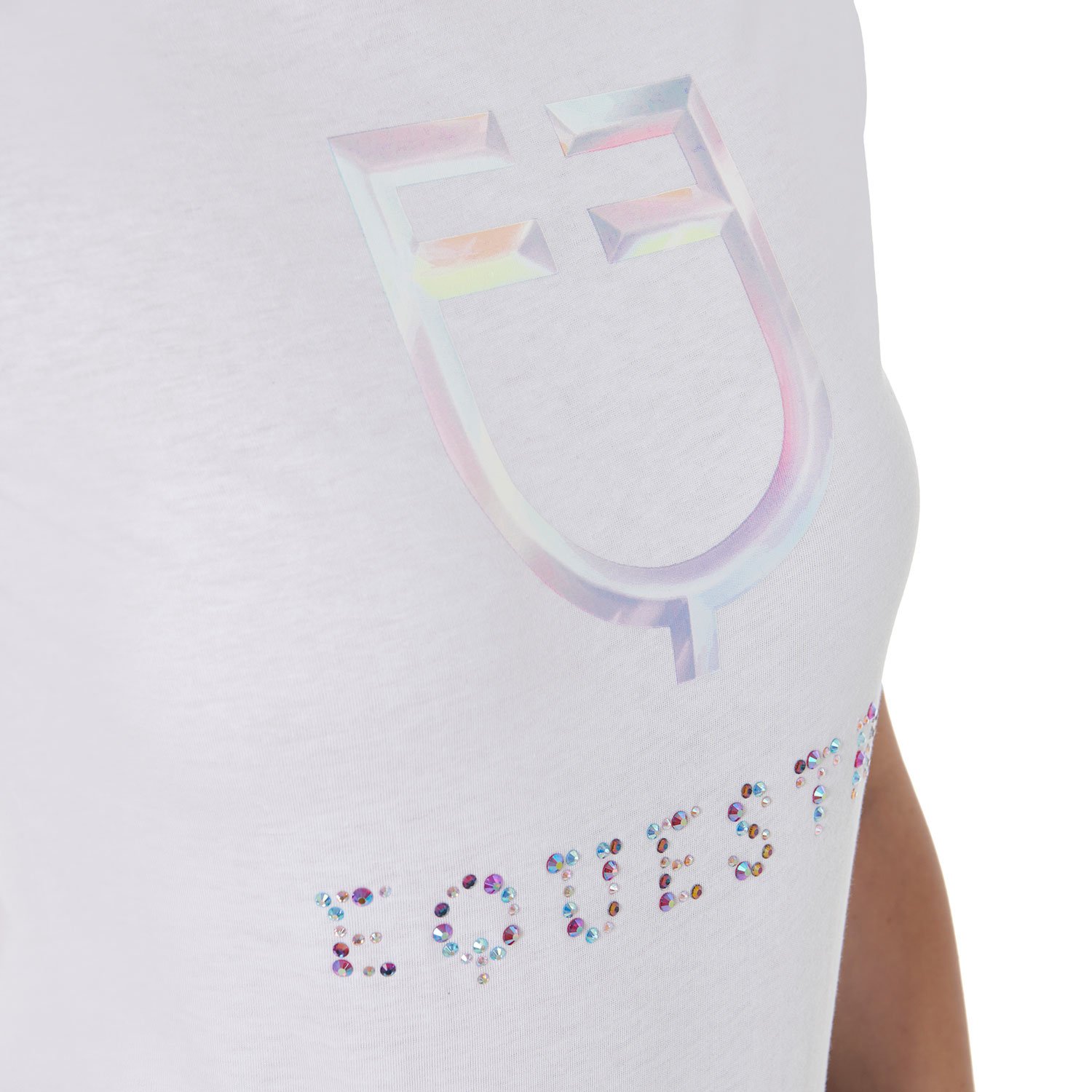 T-Shirt donna slim fit in cotone con stampa Logo multicolore - foto 7