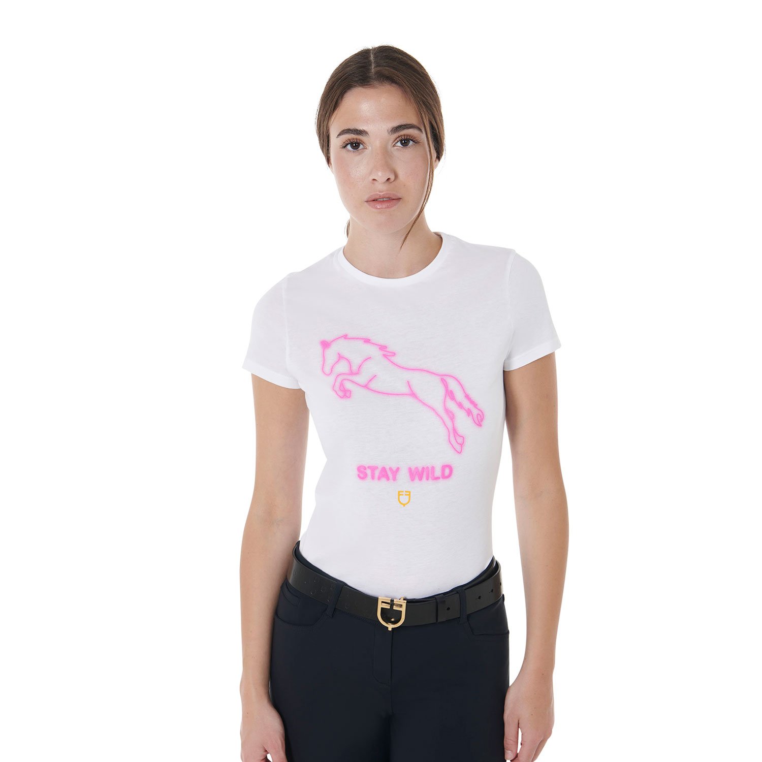 T-Shirt donna slim fit in cotone con stampa Stay Wilde - foto 1