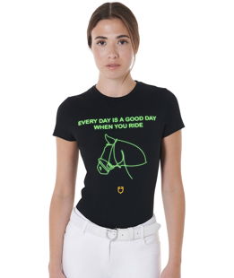 T-Shirt donna slim fit in cotone con stampa fluorescente
