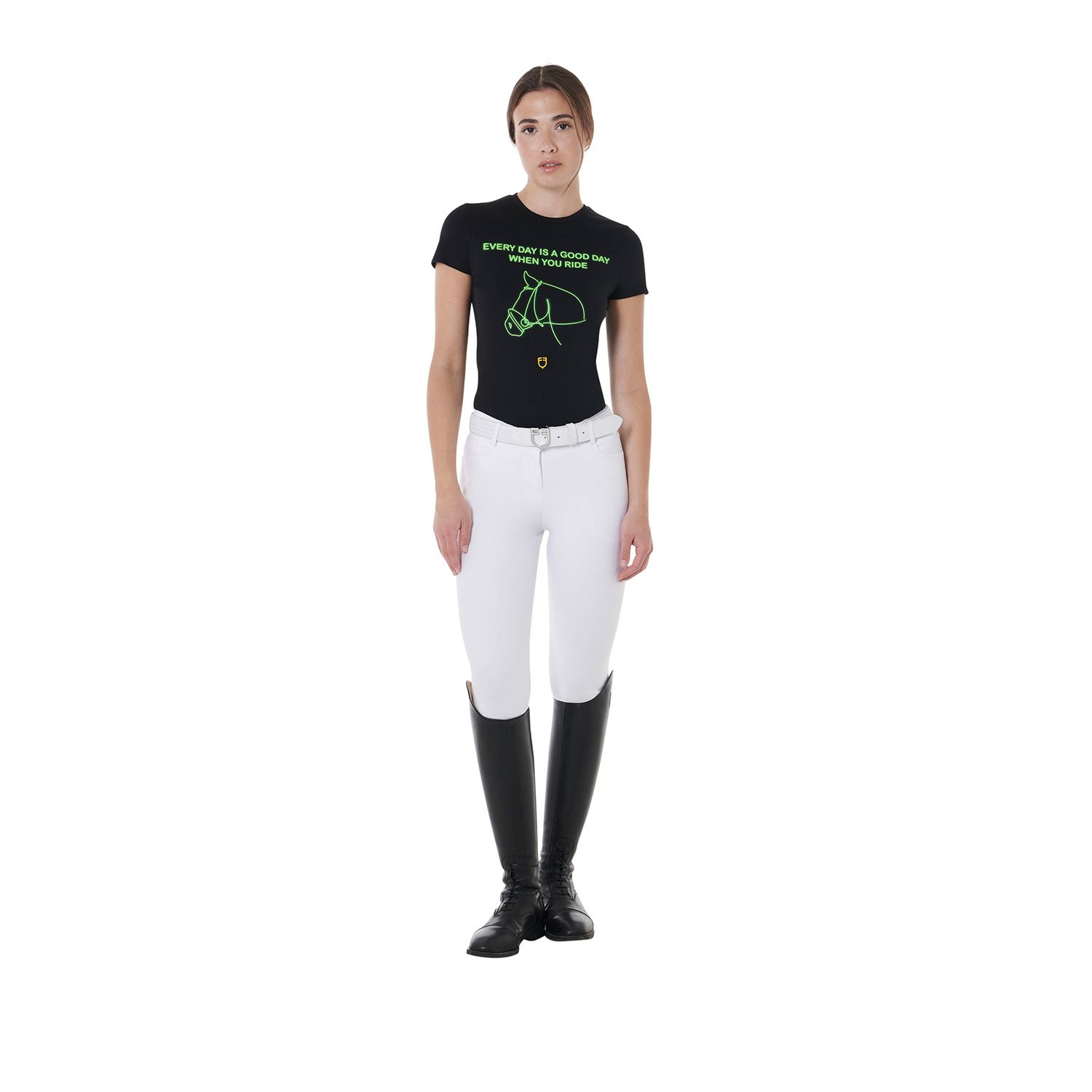 T-Shirt donna slim fit in cotone con stampa fluorescente - foto 5
