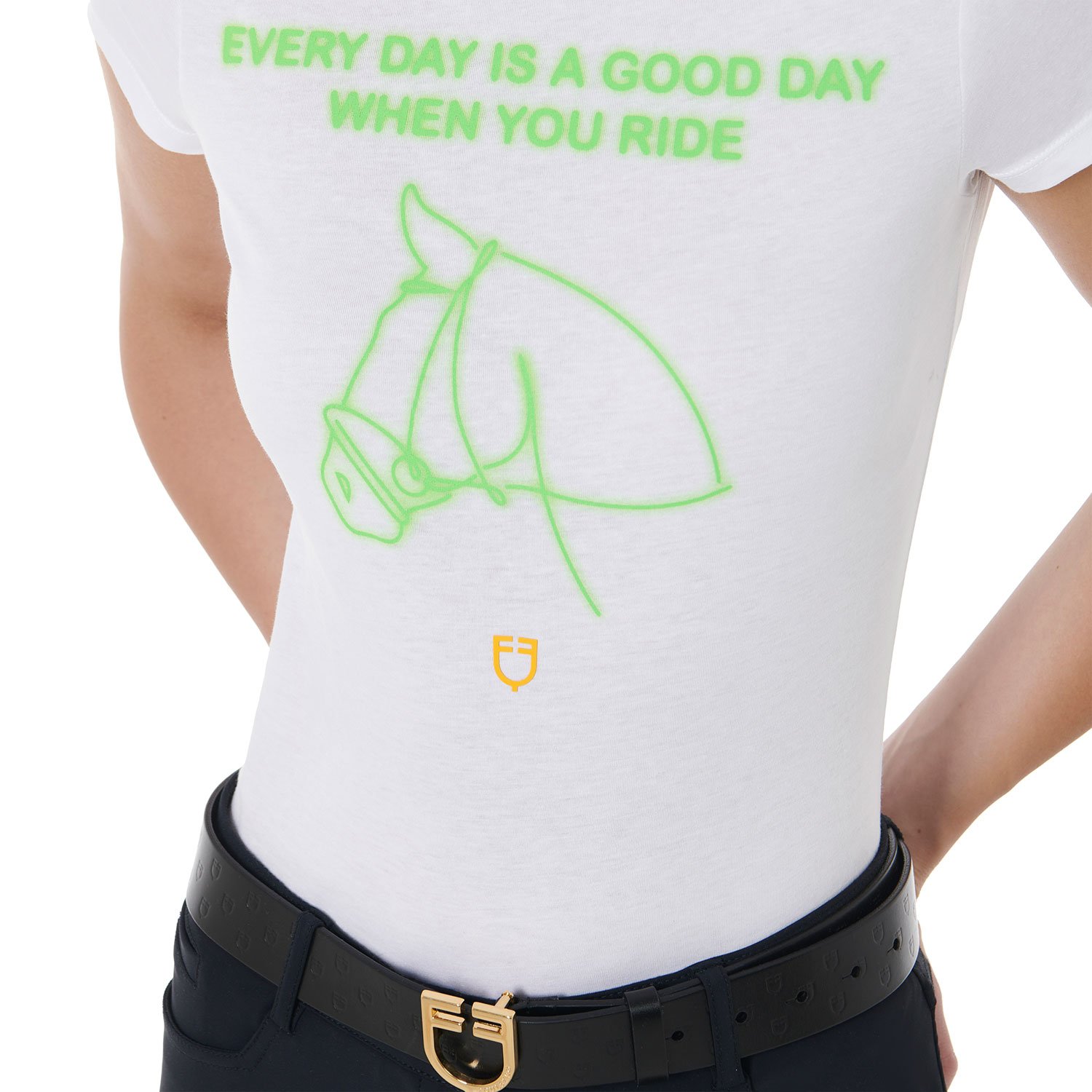 T-Shirt donna slim fit in cotone con stampa fluorescente - foto 7