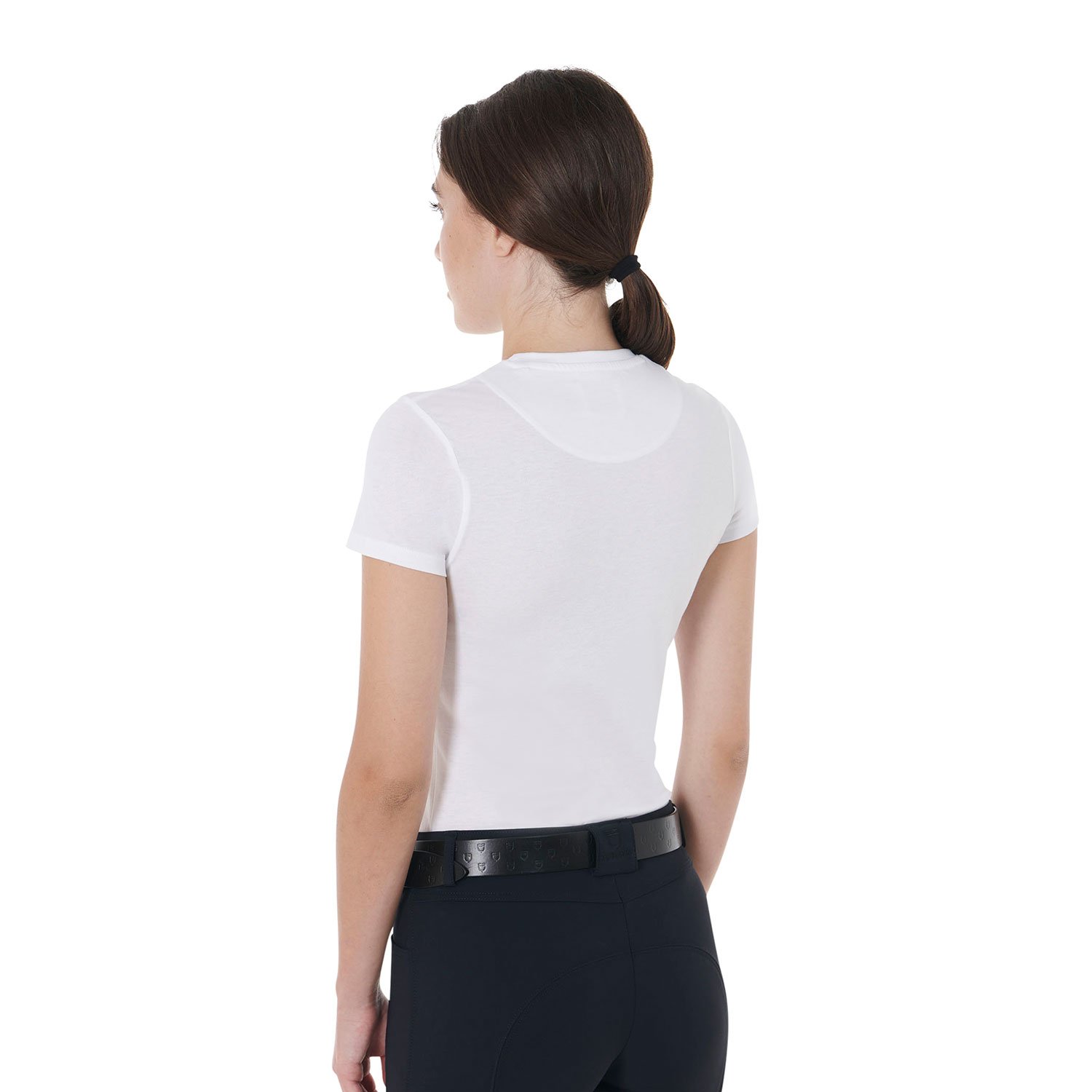 T-shirt per donna in morbido cotone slim fit con stampa cavallo colorata - foto 2