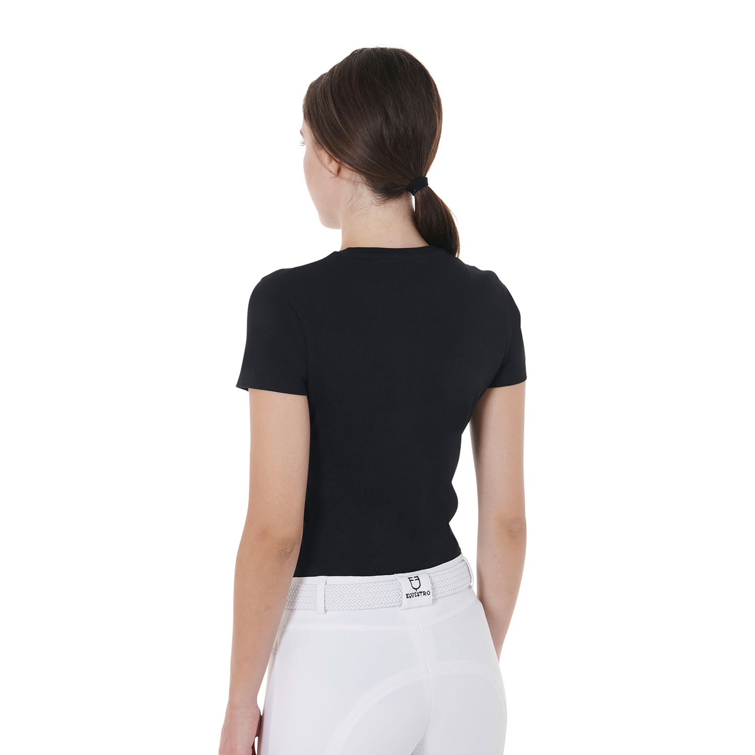 T-shirt per donna in morbido cotone slim fit con stampa cavallo colorata - foto 6