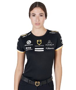 T-shirt per donna GP multilogo in tessuto tecnico Equestro