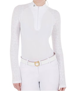 Polo invernale donna slim fit da concorso a manica lunga in tessuto 
tecnico
                                    