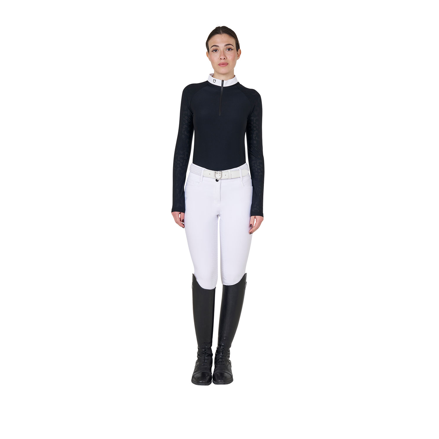 Polo invernale donna slim fit da concorso a manica lunga in tessuto 
tecnico
                                     - foto 10