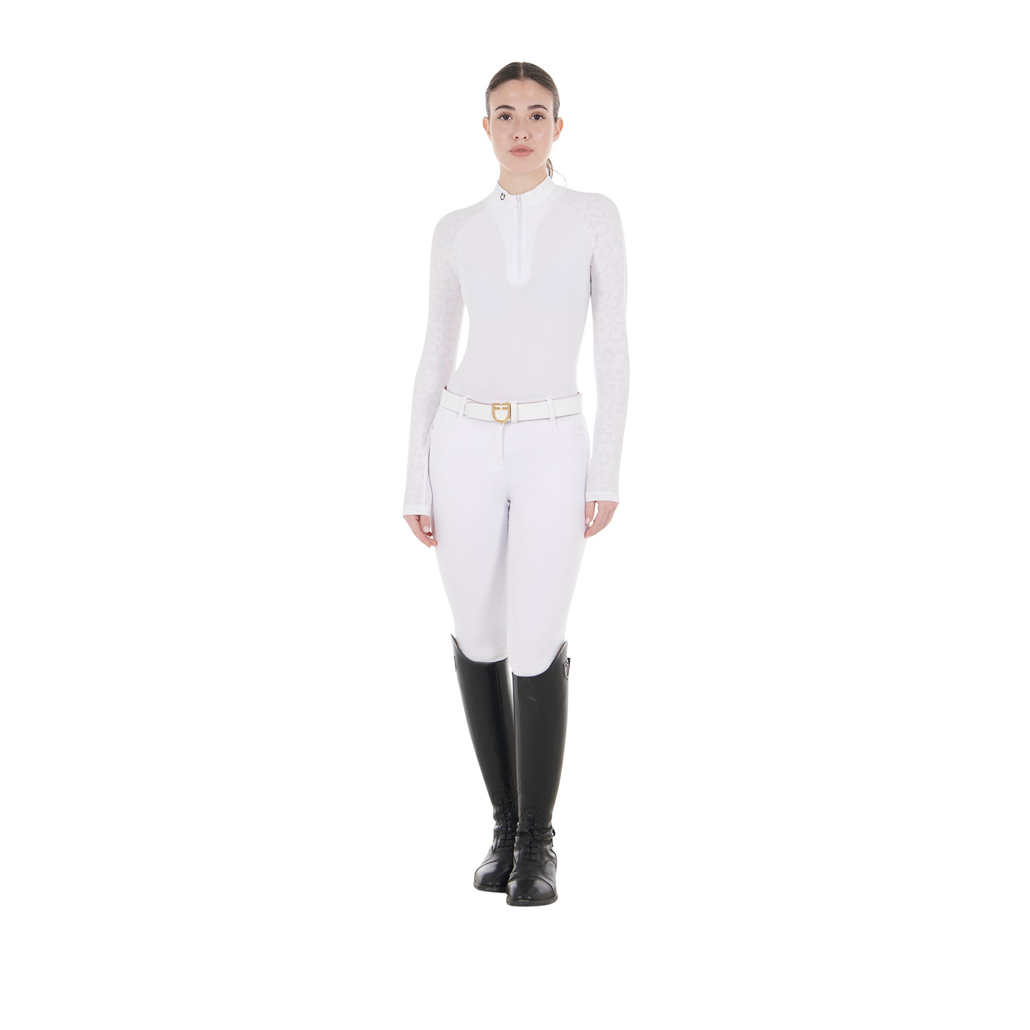 Polo invernale donna slim fit da concorso a manica lunga in tessuto 
tecnico
                                     - foto 4