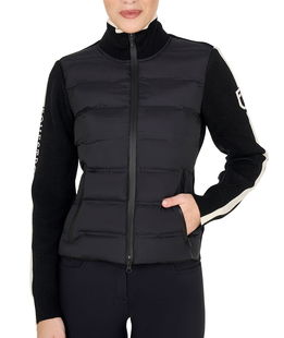 Piumino da donna con chiusura frontale con zip nastrata e tasche laterali a scomparsa 