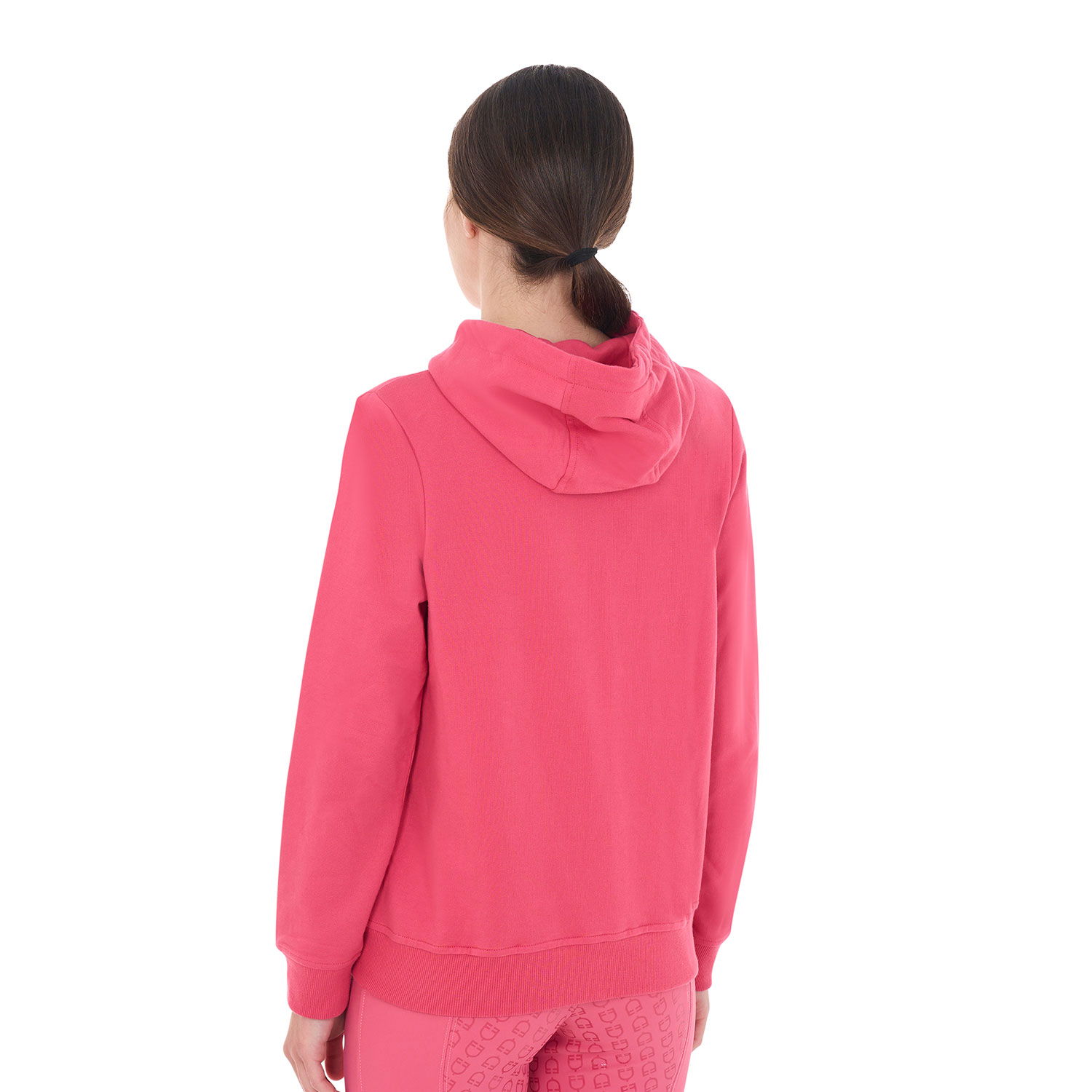 Felpa da donna in cotone con cappuccio e zip frontale - foto 1