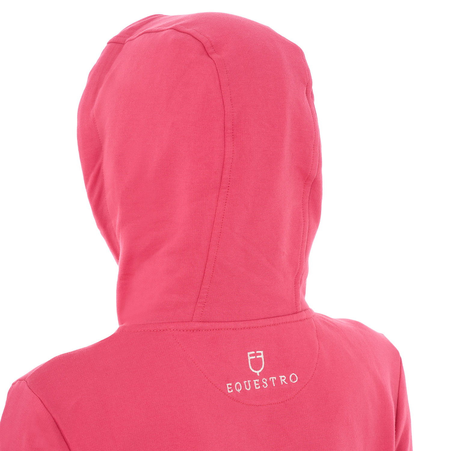 Felpa da donna in cotone con cappuccio e zip frontale - foto 4