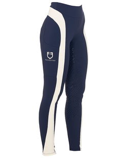 Leggings donna slim fit in tessuto tecnico bicolore con bande laterali a contrasto