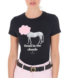 T-shirt donna slim fit in cotone a manica corta con stampa Head In The Clouds