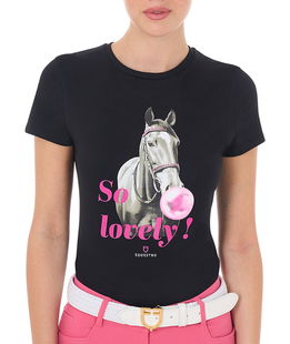 T-shirt donna slim fit in cotone a manica corta con stampa So lovely