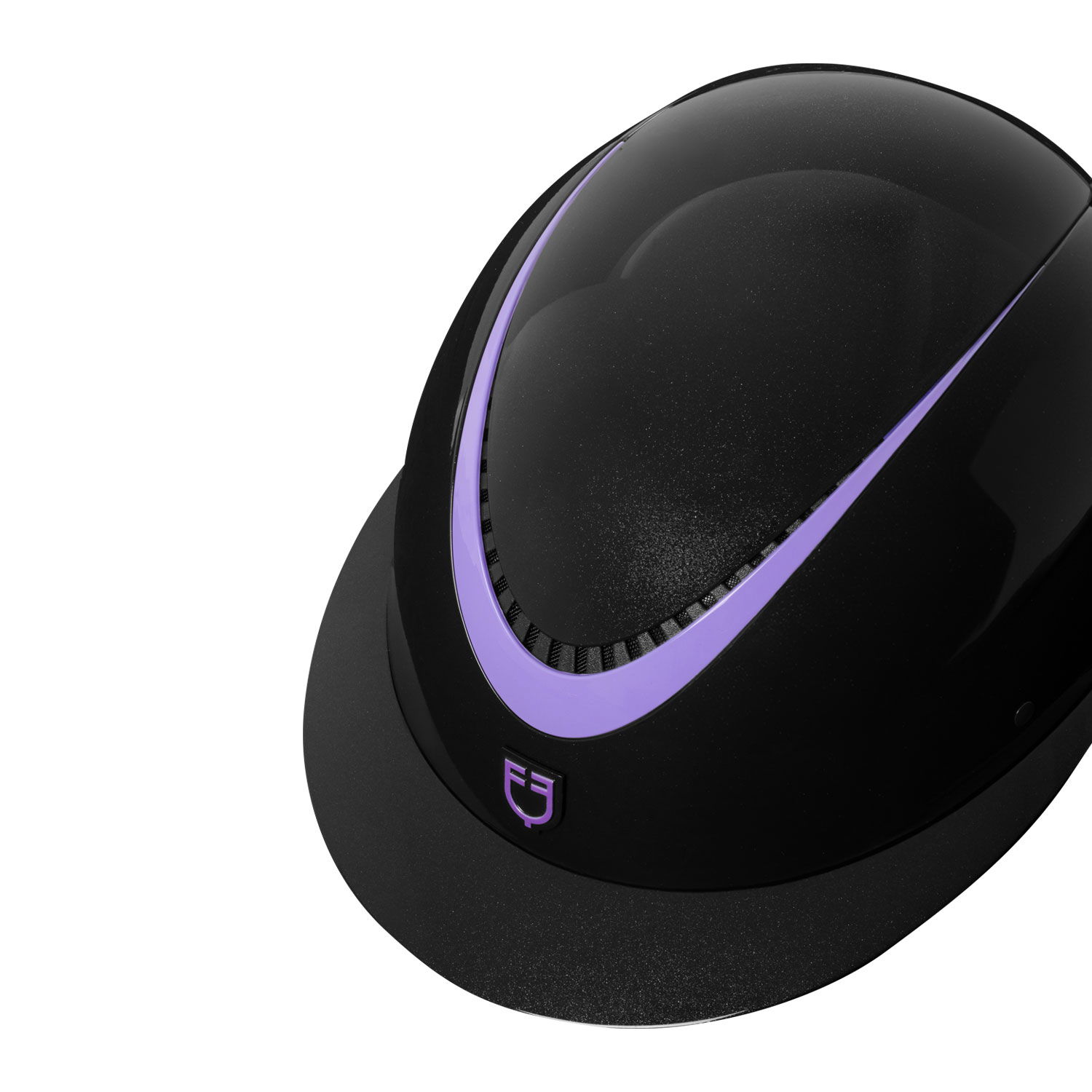 Casco equitazione donna modello Galaxy shine con visiera larga e cinturino in ecopelle - foto 3