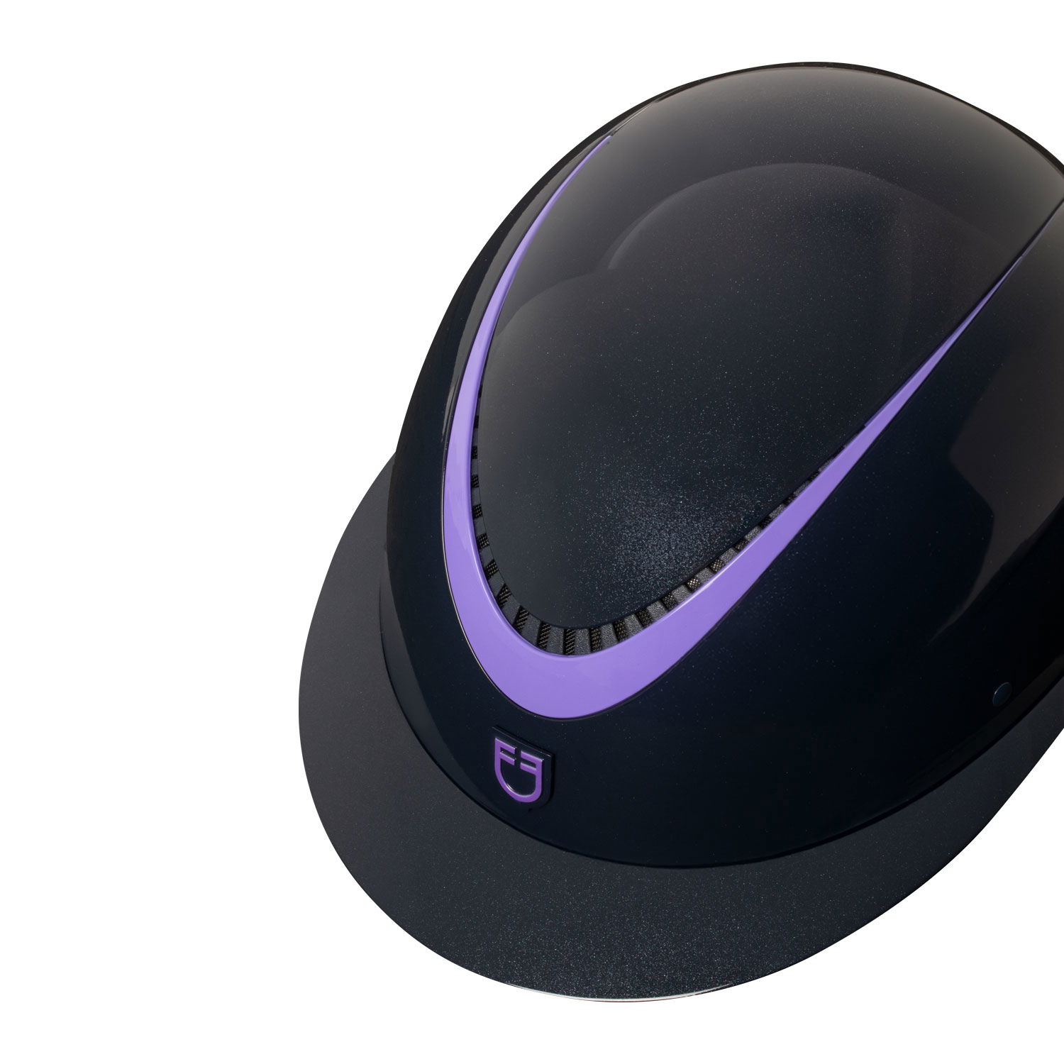 Casco equitazione donna modello Galaxy shine con visiera larga e cinturino in ecopelle - foto 6