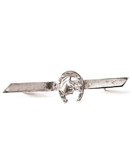 Spilla metallo placcata argento ferro cavallo