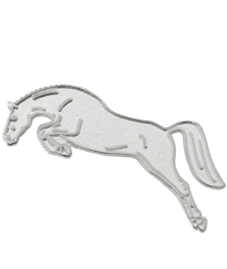 Spilla da concorso in metallo forma di cavallo che salta