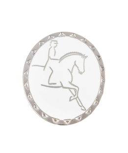 Spilla da concorso modello dressage rider  in rame rivestito con vernice smaltata