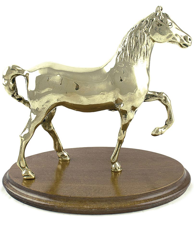 Trofeo cavallo con base in legno misura 23x24x16 cm